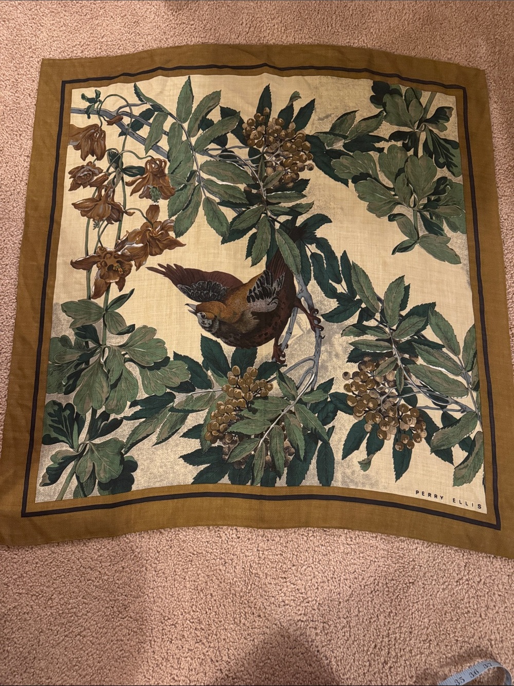 Perry Ellis Botanical Bird Scarf